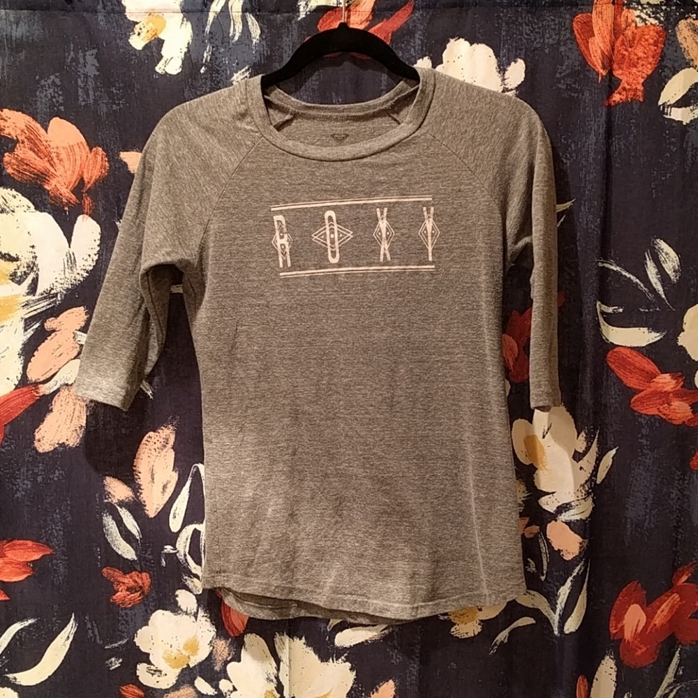 Roxy 3/4 Sleeve Grey Tee